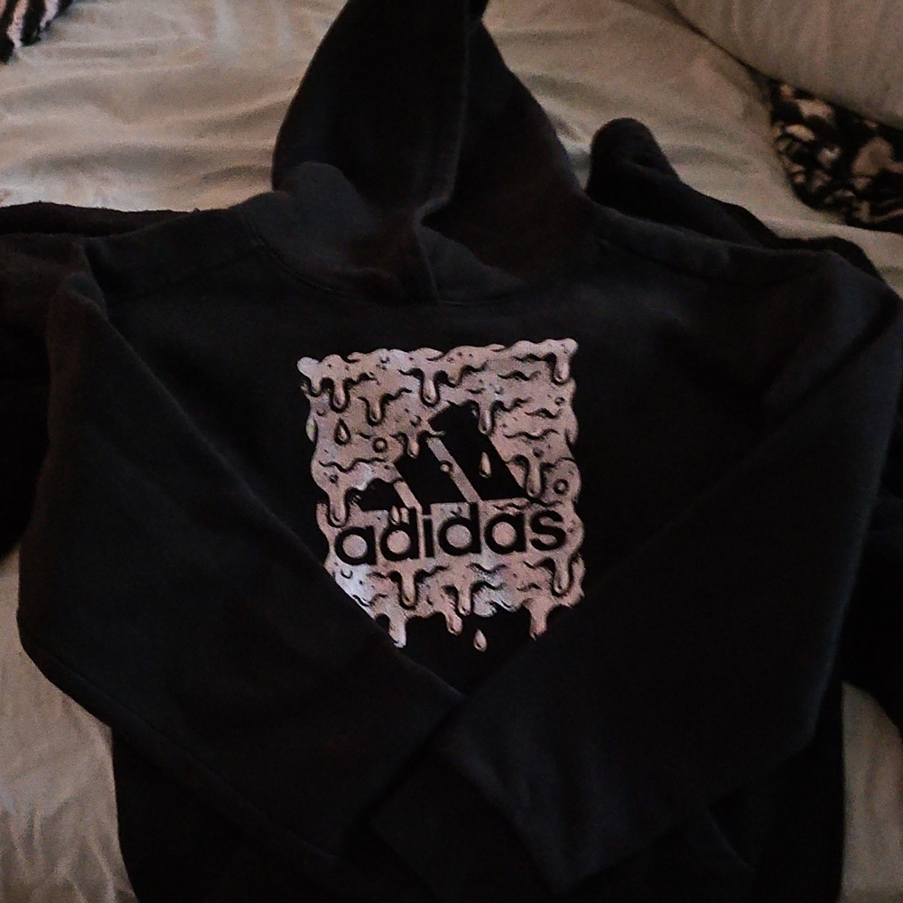 Adidas Charcoal Hoodie with Drip Logo